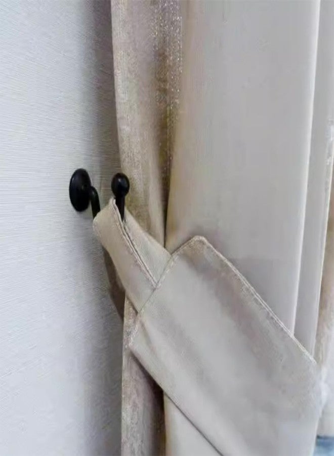 Cciphy Cute Window Curtain Hook, Adjustable Self Adhesive Curtain Tieback, Non-Trace Stick Metal Wall Hook Holder, No Drill Tieback Buckle Curtain Holdbacks for Home Decor, 2 Pack (Silver) - Image 4